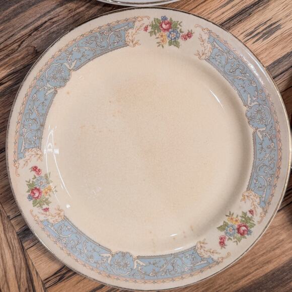 1939 Edwin Knowles-Blue Dawn Collection,Semi-Vitreous-Salad Plates-7.5”-Set of 4 - Picture 3 of 4